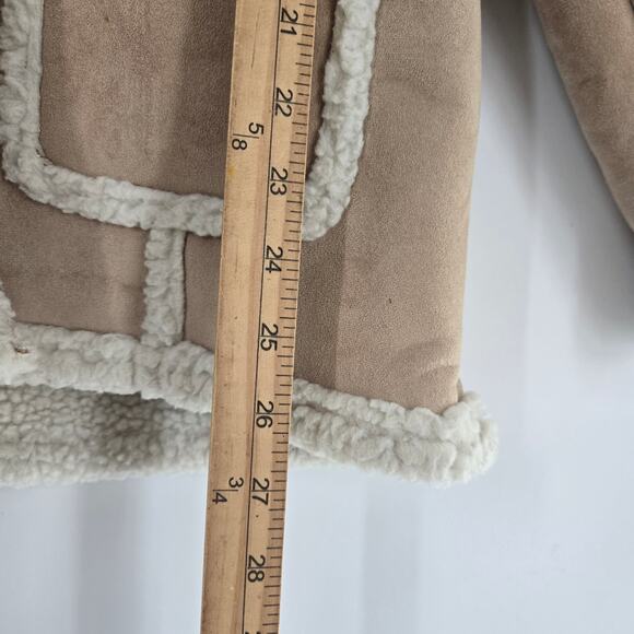 L.L.Bean Girls Vintage Tan Faux Suede Sherpa Lined Hooded Winter Coat XL - Picture 11 of 11